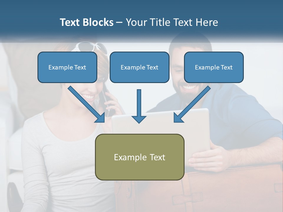 Woman And Man With Laptop PowerPoint Template