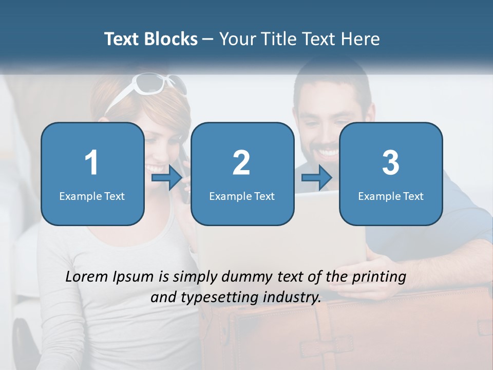 Woman And Man With Laptop PowerPoint Template