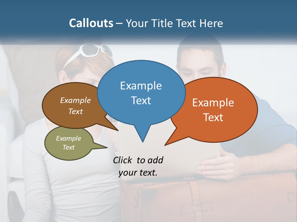 Woman And Man With Laptop PowerPoint Template