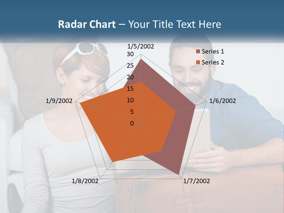 Woman And Man With Laptop PowerPoint Template