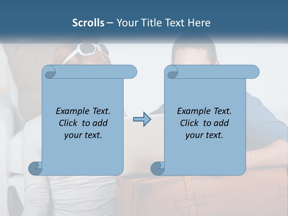 Woman And Man With Laptop PowerPoint Template