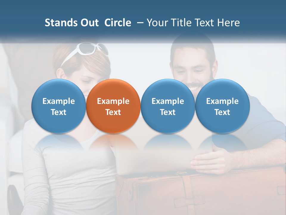 Woman And Man With Laptop PowerPoint Template