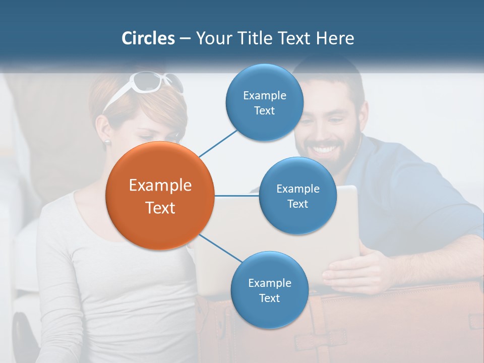 Woman And Man With Laptop PowerPoint Template