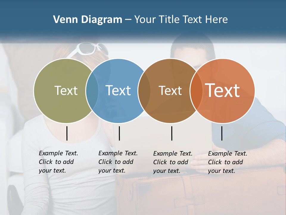 Woman And Man With Laptop PowerPoint Template