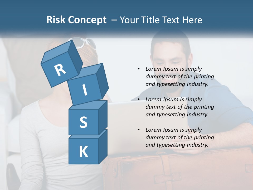 Woman And Man With Laptop PowerPoint Template