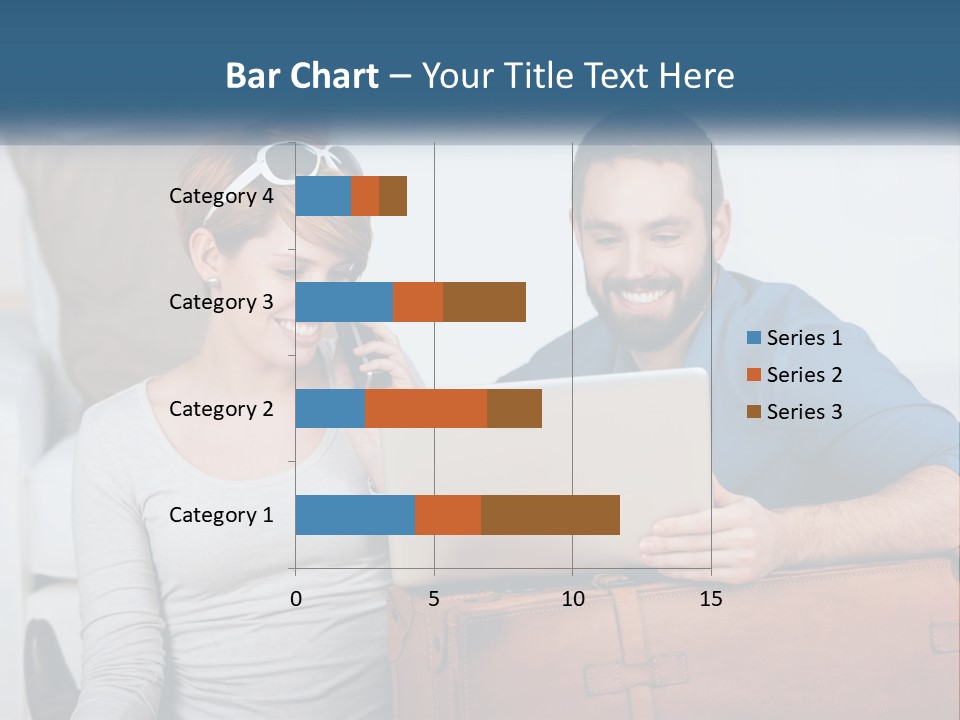 Woman And Man With Laptop PowerPoint Template