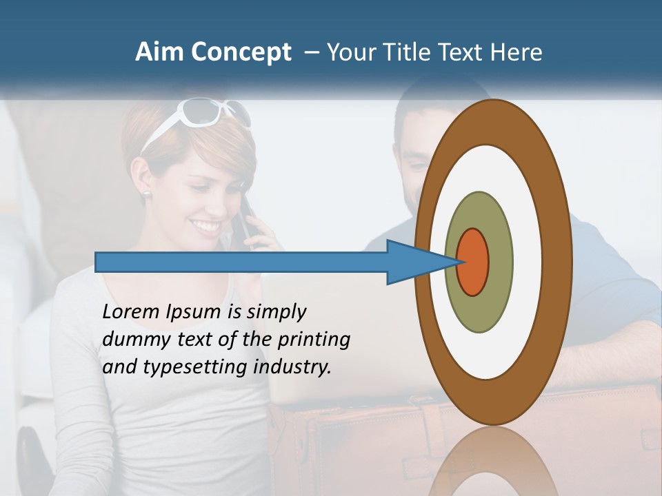 Woman And Man With Laptop PowerPoint Template