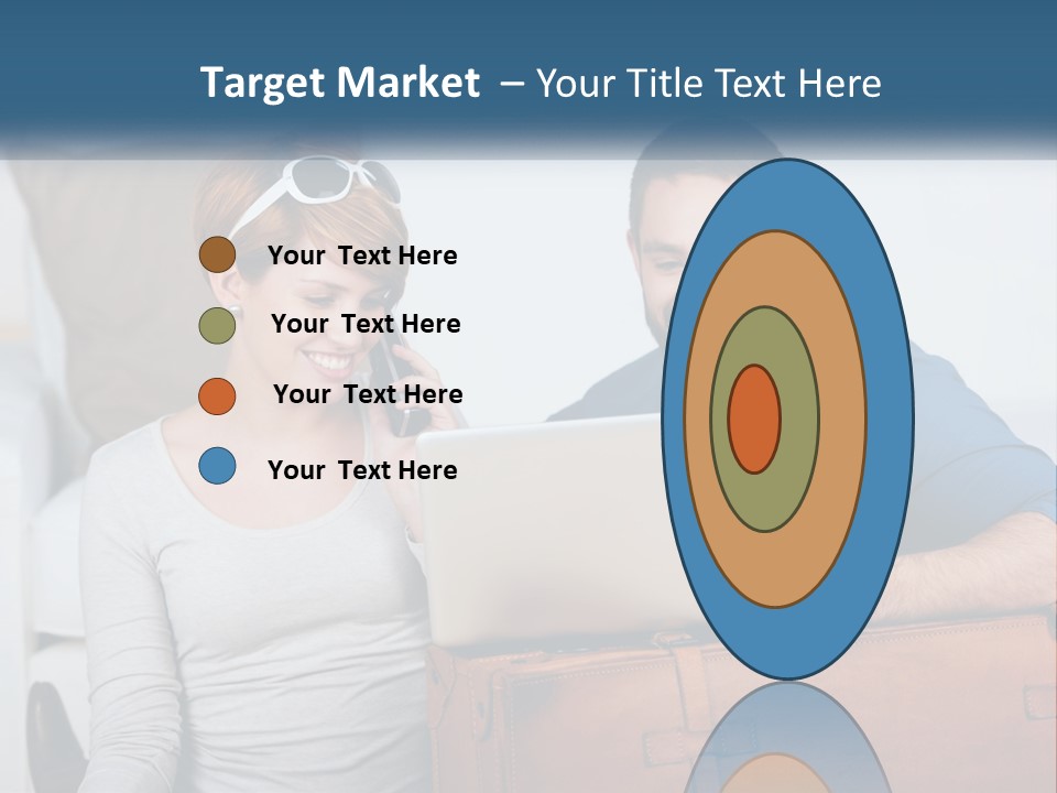 Woman And Man With Laptop PowerPoint Template