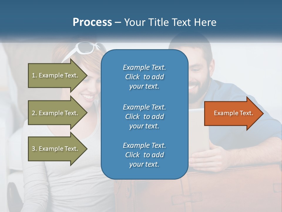 Woman And Man With Laptop PowerPoint Template