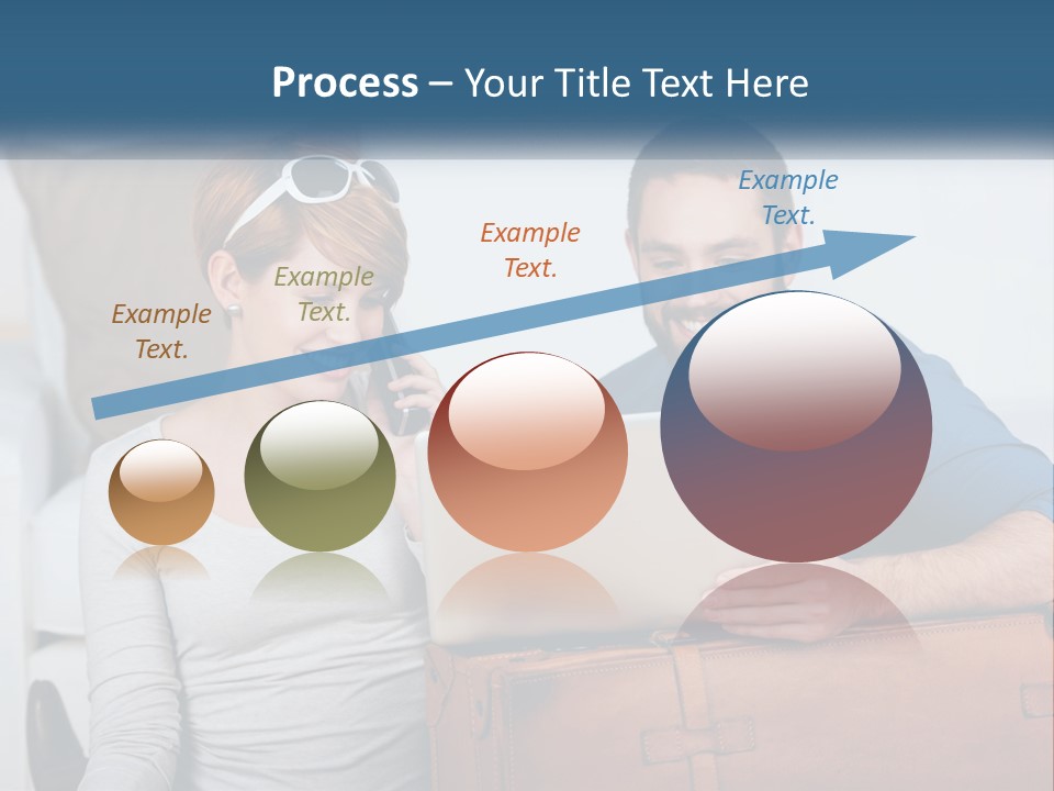 Woman And Man With Laptop PowerPoint Template