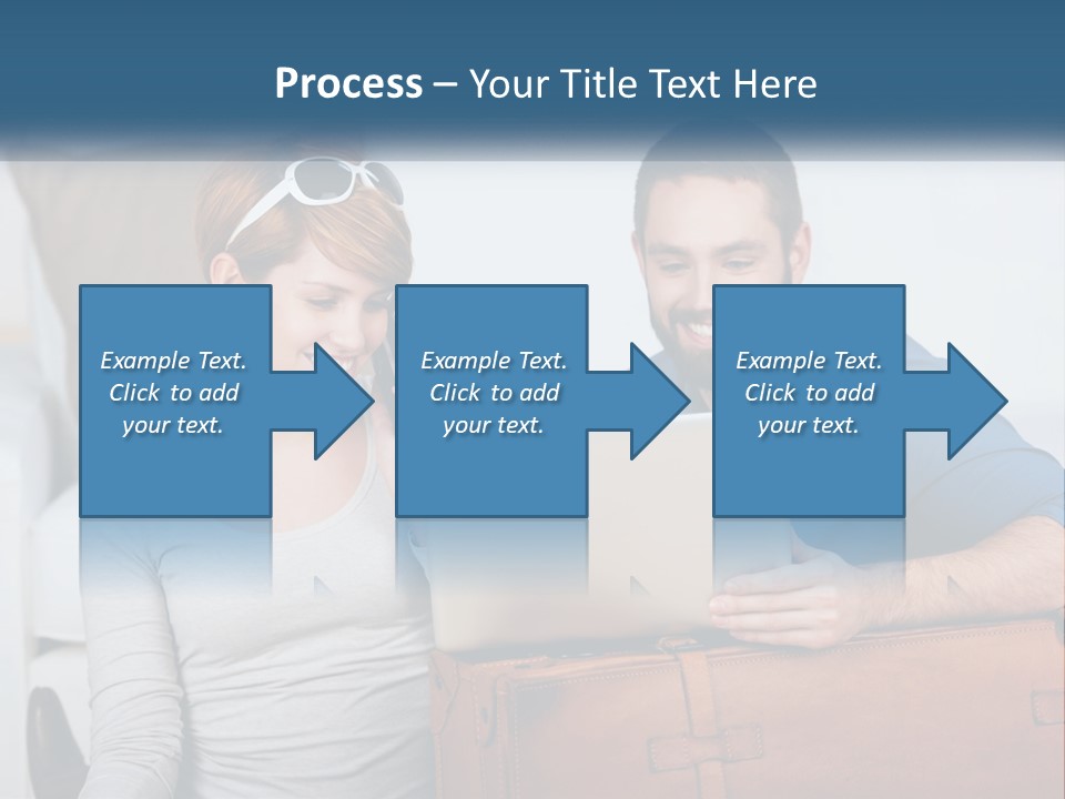 Woman And Man With Laptop PowerPoint Template