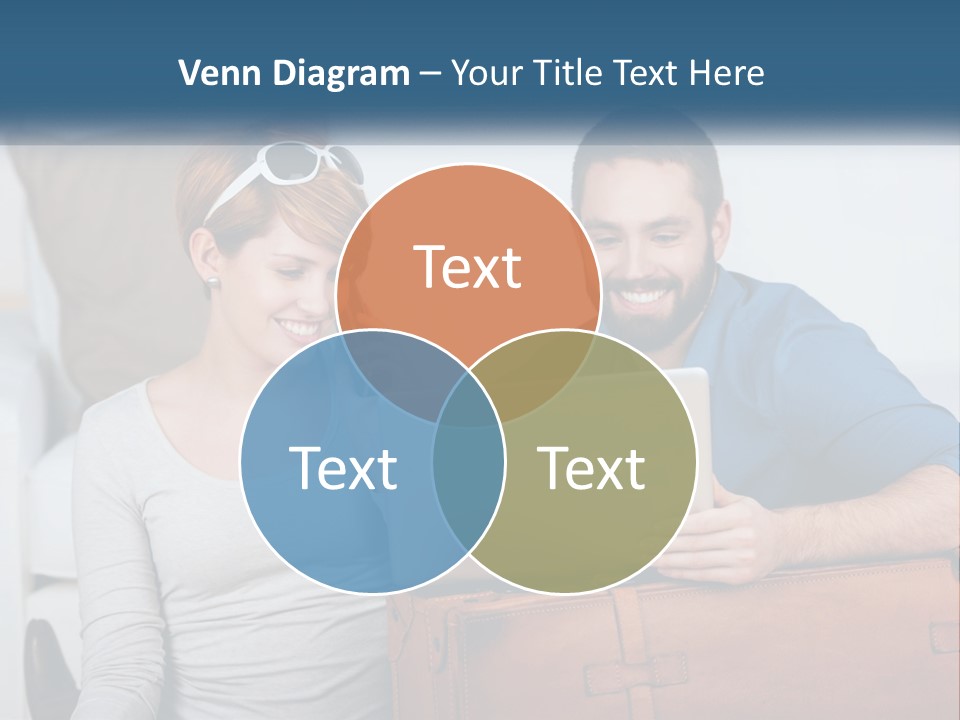 Woman And Man With Laptop PowerPoint Template