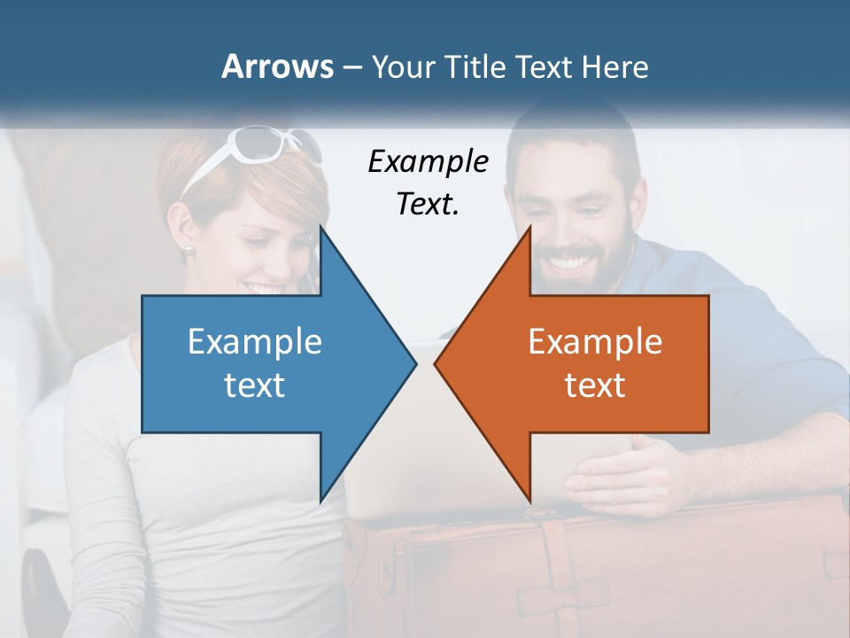 Woman And Man With Laptop PowerPoint Template