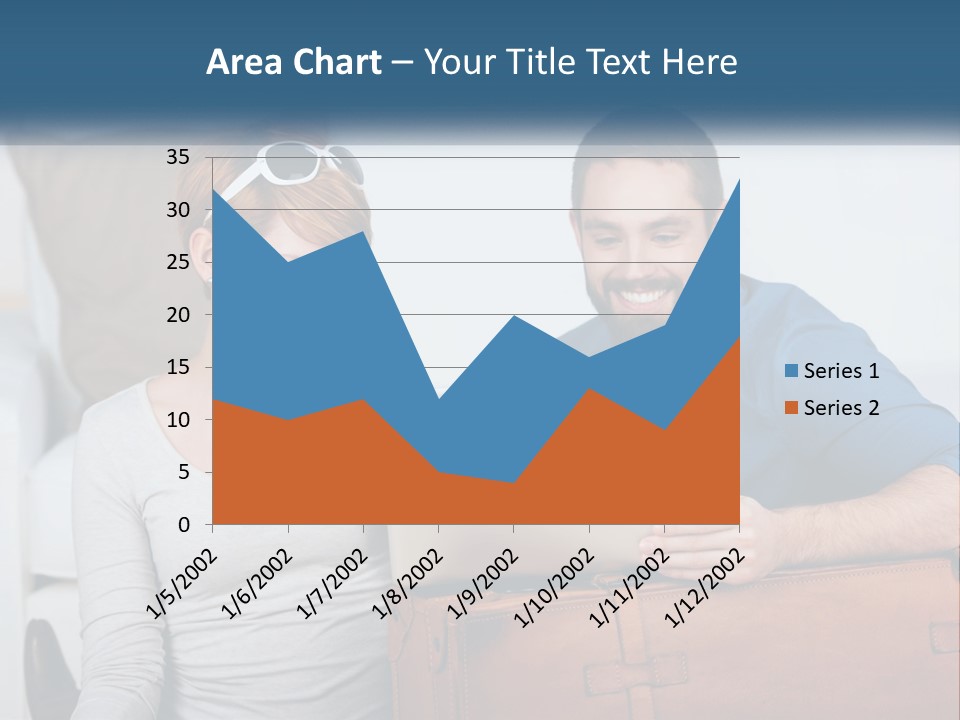 Woman And Man With Laptop PowerPoint Template