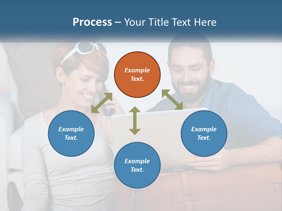 Woman And Man With Laptop PowerPoint Template