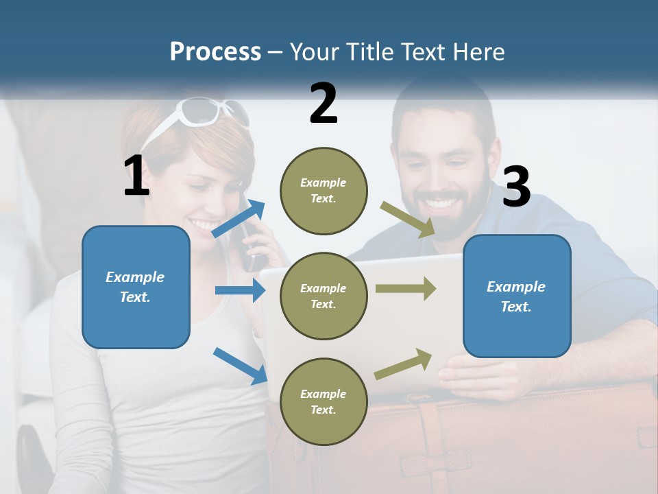 Woman And Man With Laptop PowerPoint Template