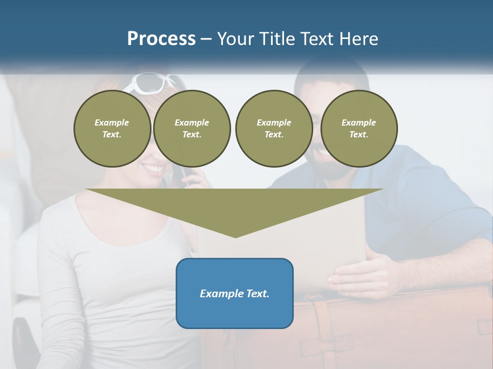 Woman And Man With Laptop PowerPoint Template