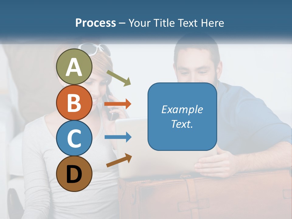 Woman And Man With Laptop PowerPoint Template