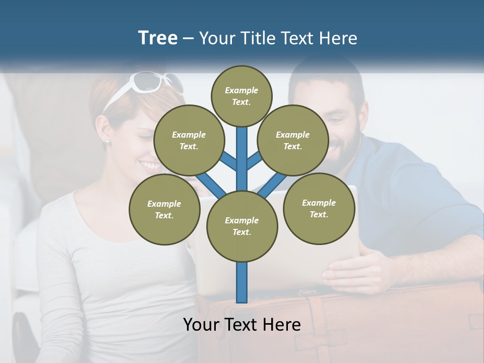 Woman And Man With Laptop PowerPoint Template