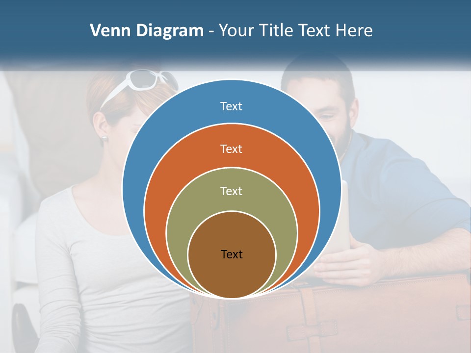 Woman And Man With Laptop PowerPoint Template