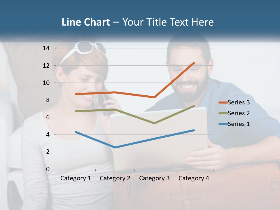 Woman And Man With Laptop PowerPoint Template