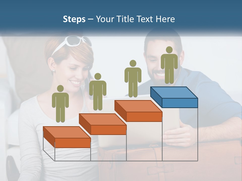 Woman And Man With Laptop PowerPoint Template