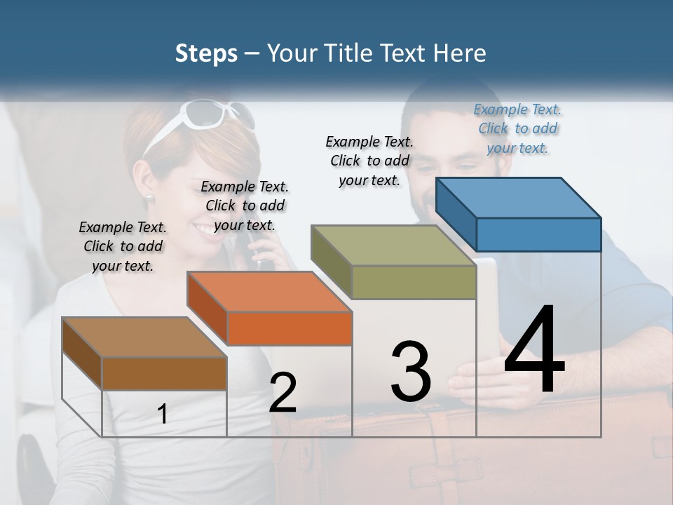 Woman And Man With Laptop PowerPoint Template