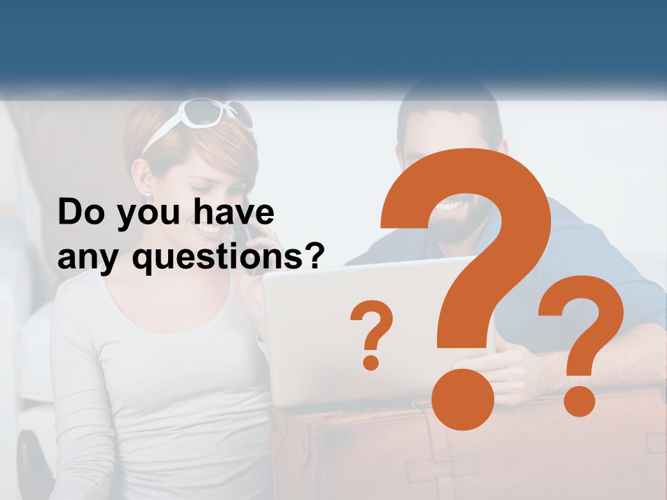 Woman And Man With Laptop PowerPoint Template