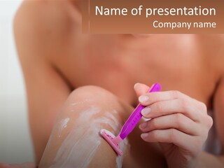 Woman Shaving Her Legs PowerPoint Template