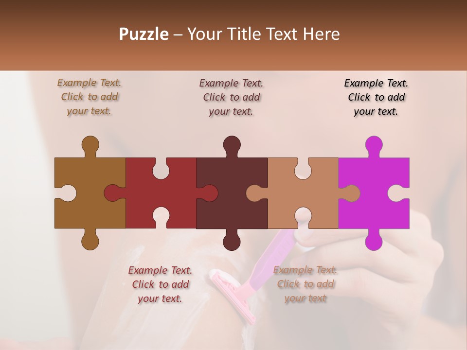 Woman Shaving Her Legs PowerPoint Template