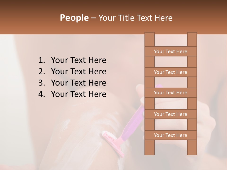 Woman Shaving Her Legs PowerPoint Template