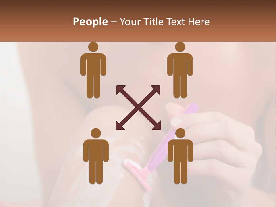 Woman Shaving Her Legs PowerPoint Template