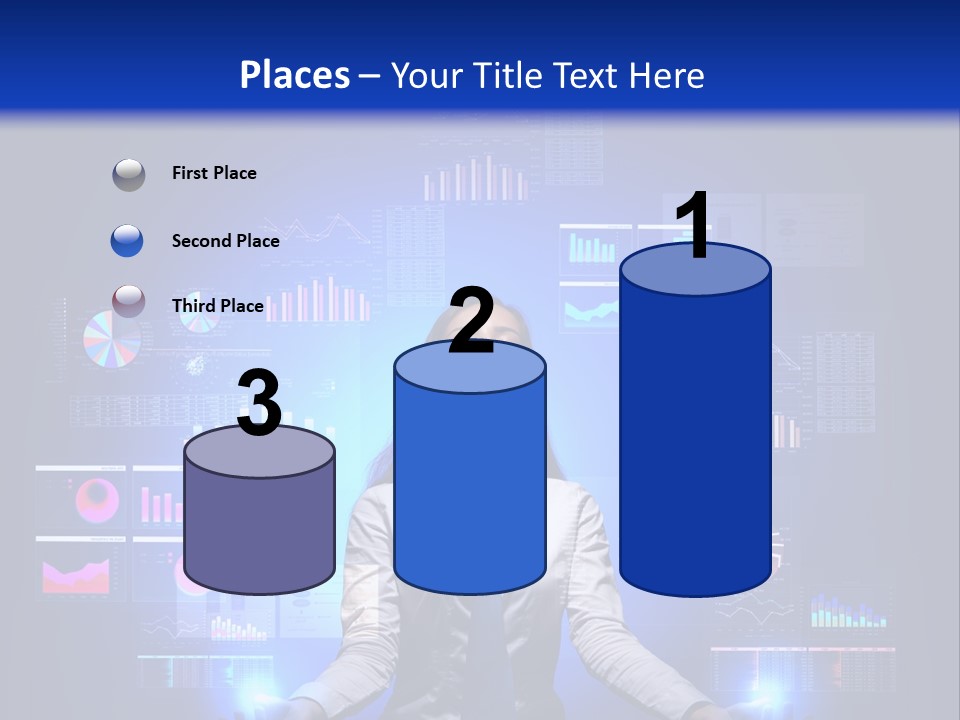 The Girl Is Immersed In Data Analysis PowerPoint Template
