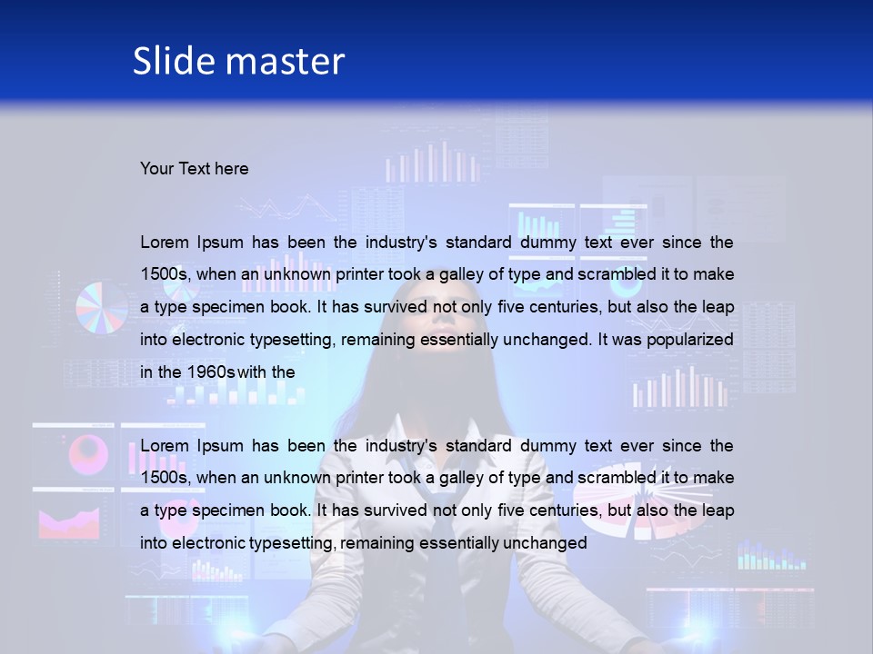 The Girl Is Immersed In Data Analysis PowerPoint Template