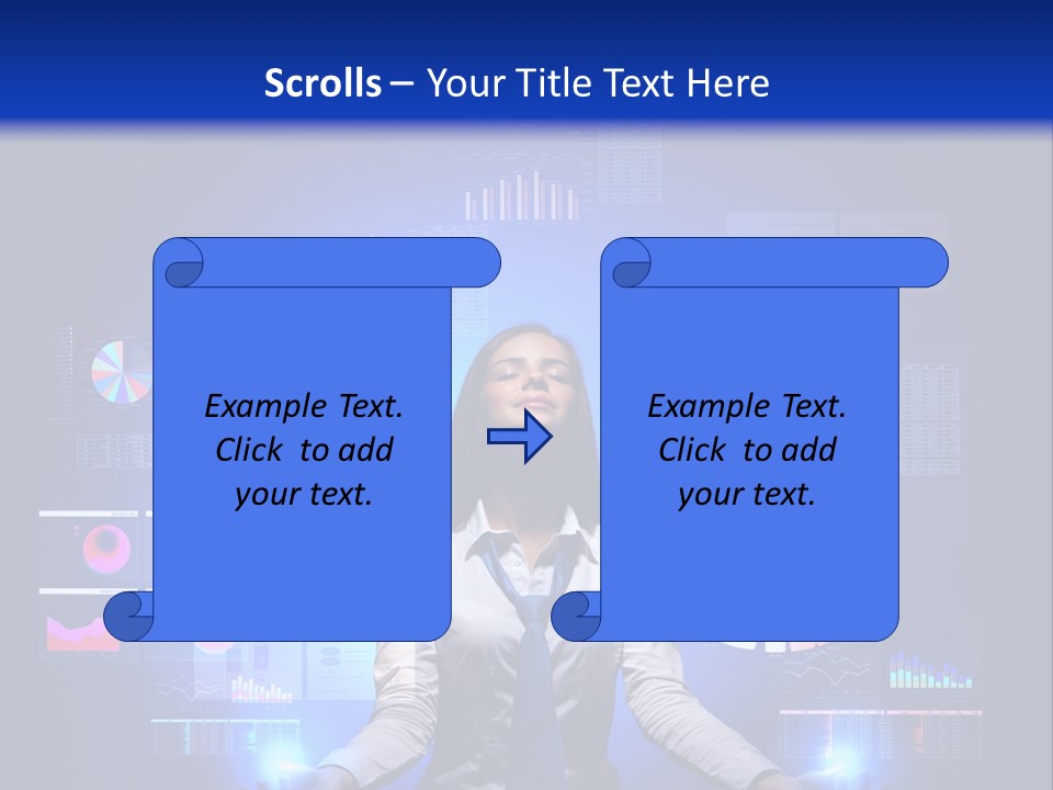 The Girl Is Immersed In Data Analysis PowerPoint Template