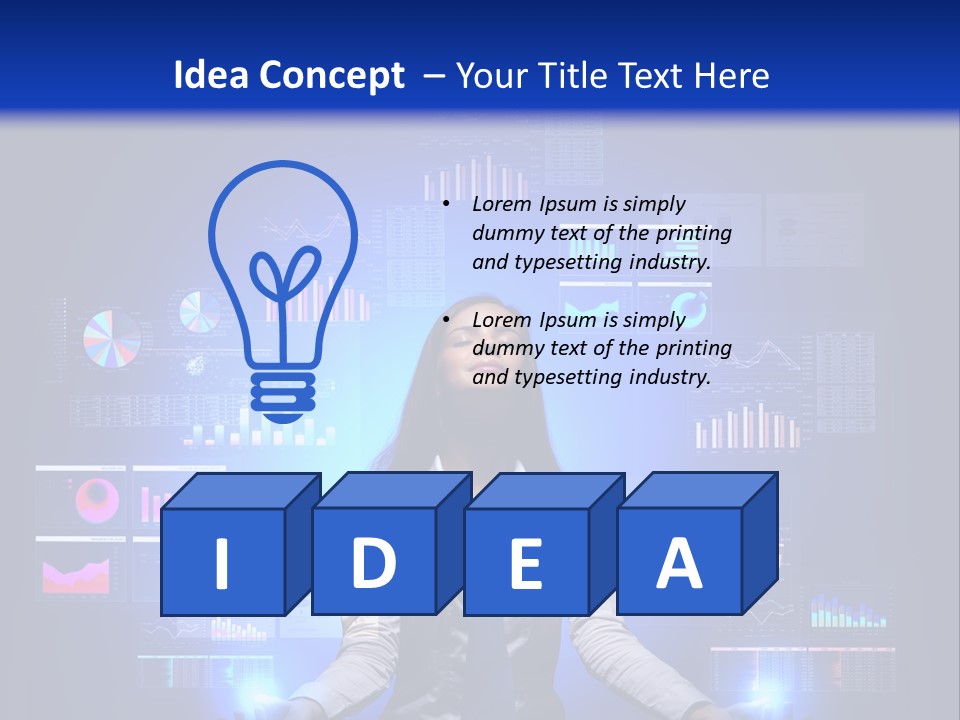 The Girl Is Immersed In Data Analysis PowerPoint Template