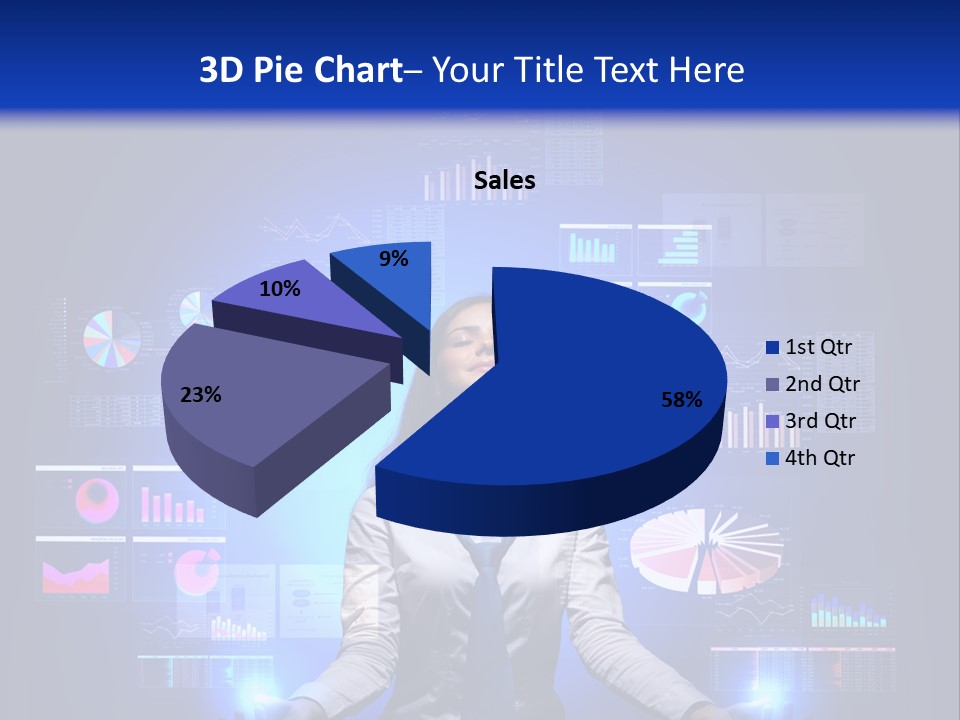 The Girl Is Immersed In Data Analysis PowerPoint Template