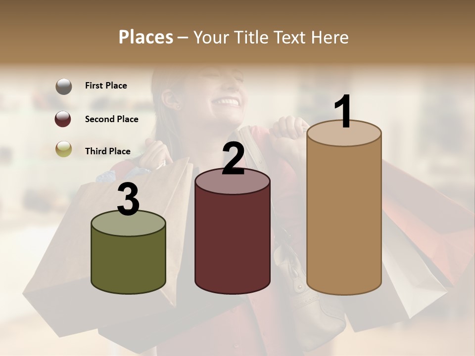 Girl After Shopping PowerPoint Template