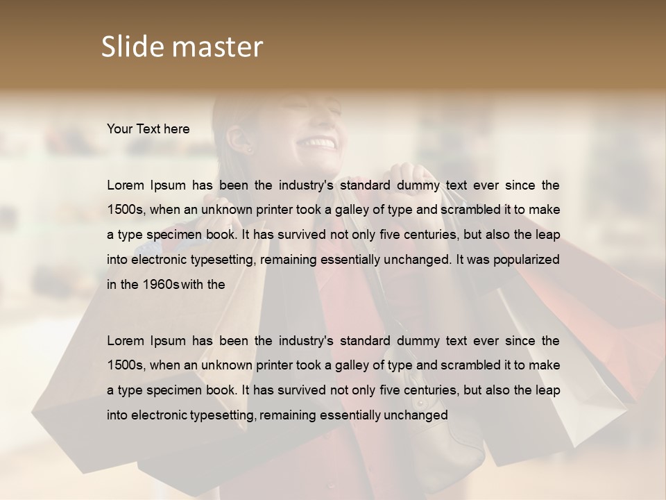 Girl After Shopping PowerPoint Template