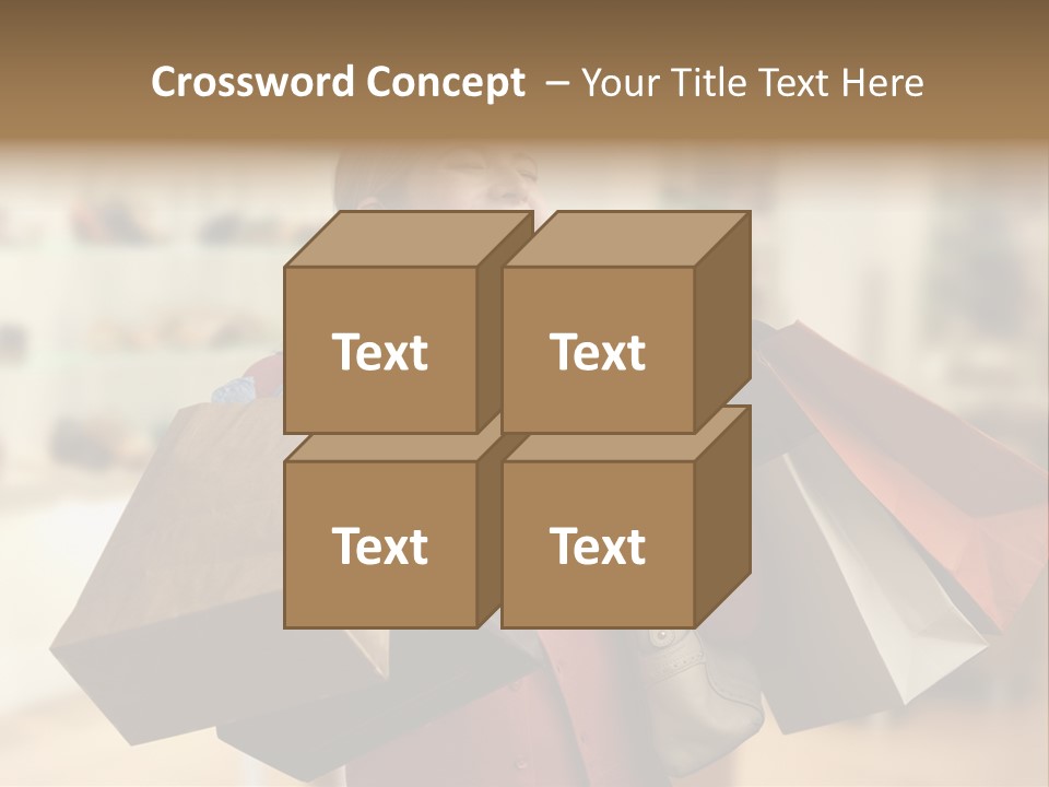 Girl After Shopping PowerPoint Template