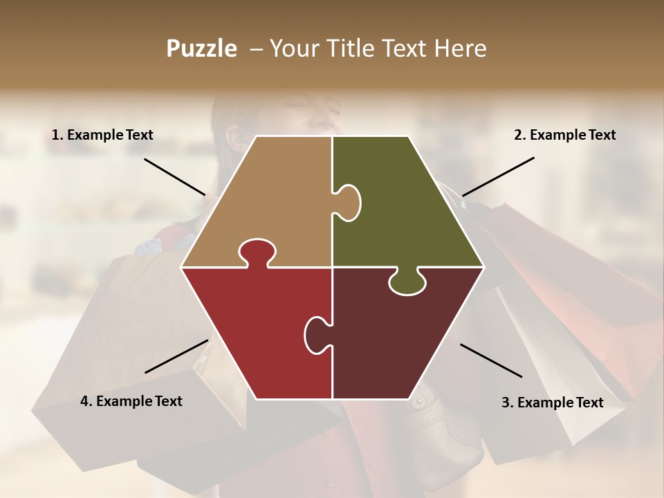 Girl After Shopping PowerPoint Template