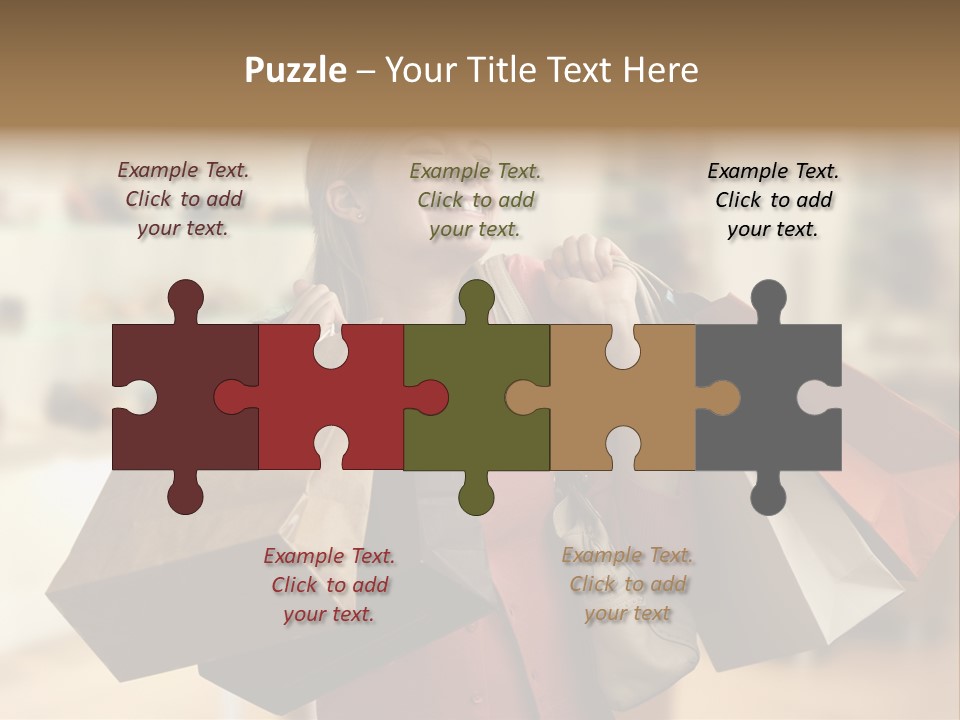 Girl After Shopping PowerPoint Template