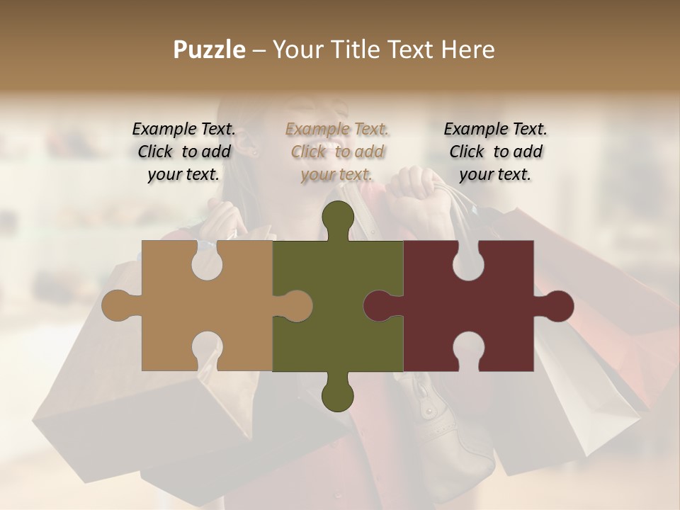 Girl After Shopping PowerPoint Template