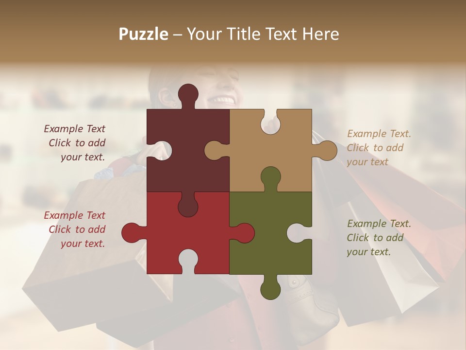 Girl After Shopping PowerPoint Template