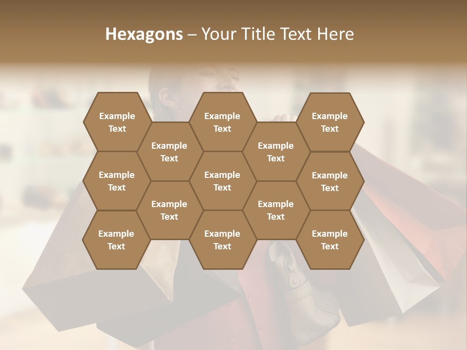 Girl After Shopping PowerPoint Template