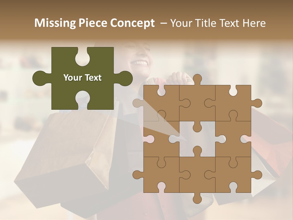 Girl After Shopping PowerPoint Template