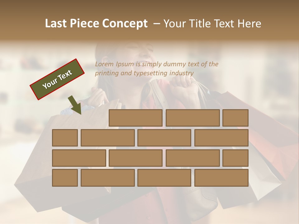 Girl After Shopping PowerPoint Template