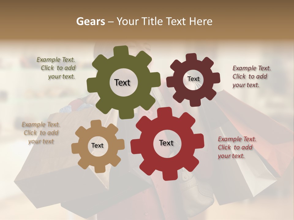 Girl After Shopping PowerPoint Template