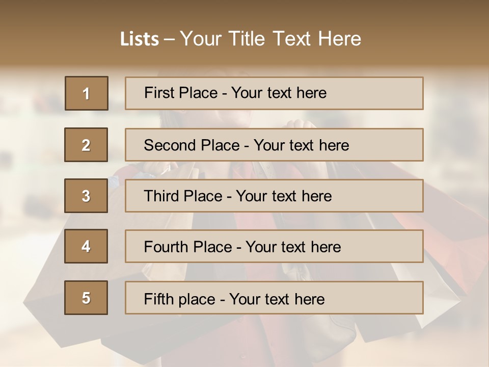 Girl After Shopping PowerPoint Template