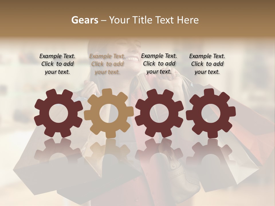 Girl After Shopping PowerPoint Template